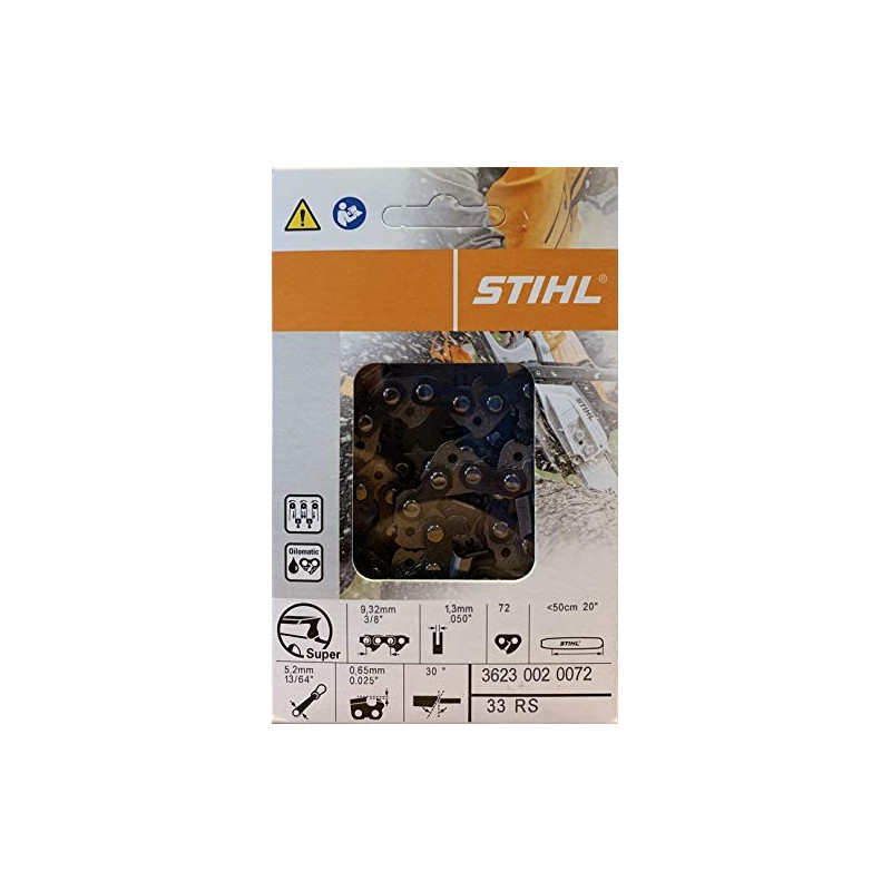 STIHL 33RS 72 Rapid Super Chainsaw Chain 20" Bar 3/8