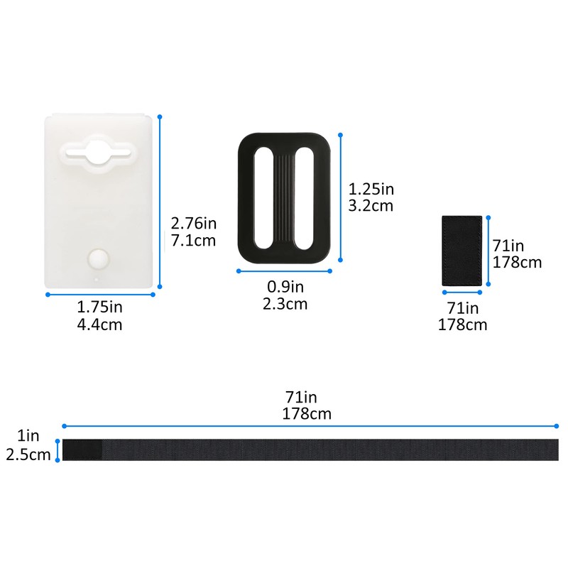 Retaining straps, set of 8 fastening straps and clips, attachment