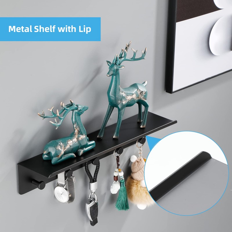 SIMVE Bathroom Towel Rack Wall Mounted, Rustproof Aluminium Shelf with