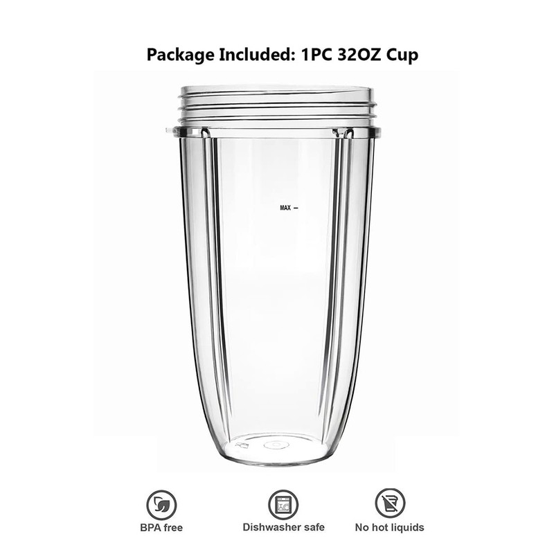 32oz Replacement Cup Compatible with Nutribullet 600W/900w,Replacement Parts Blender Juicer