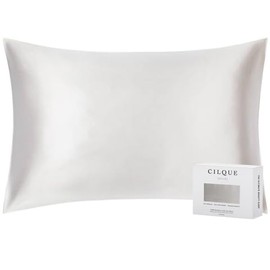 CILQUE 100% Mulberry Silk Pillowcase, 22 Momme – Anti-Frizz, Hypoallergenic, Gentle on Skin and Hair (Vanilla, King (U.S. Standard))