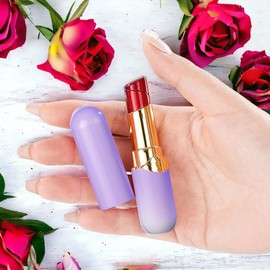Creative Lipstick Lighter, Soft Flame Butane Lighter, Refillable and Adjustable Open Flame Lighter, Cool Portable Windproof Lighter, Unique Birthday Gift for Ladies and Girlfriends(No Gas)-Purple