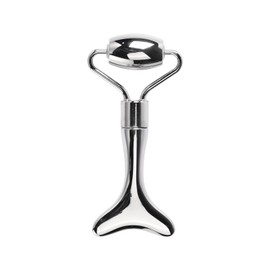 Stainless Steel Face Roller,2-in-1 Facial Roller and Guasha Tool for Face,Cooling Metal Roller for Redness Reducing,Skin Care