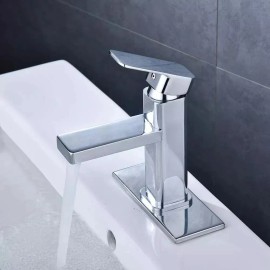 Grifería para Baño, Banna Llave de acero inoxidable lavabo, Agua Caliente y Fría, Grifo Monomando, Grifo del fácil de instalar, Mezcladora para Lavabo de Baño con Manguera