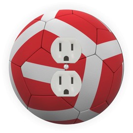 Sam Sandor - Austria Flag Soccer Ball Design - Round Light Switch Plate Cover - Outlet Cover
