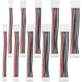 10PCS JST-XH 2S/3S/4S/5S/6S Battery Balance Plug Extension Lead,3.9inch 22AWG Connector Adapter Balance Extension Wire for LiPo Battery Balance Charging(Each Size 2pcs)