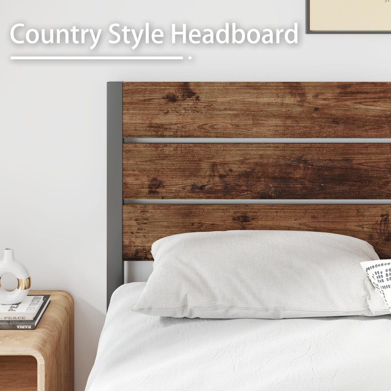 Fluest Twin Bed Frame with Headboard and Footboard, Metal Twin