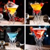 Hemoton Crystal Flutes Goblet 2Pcs Octopus Cocktail Glass, Transparent Martini