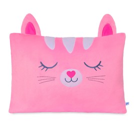 Saint Eve Kids Pillow Pals Fuzzy Pillow Case, Cute Animal Friends Soft Pillow Cover for Kids Beds and Nap Time - Strawberry the Cat