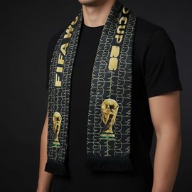 Premium Polyester Trophy Soccer Scarf - Classic Double-Sided Sports Fan Knit Fringe Scarf, Lightweight Gameday Fan Wear for Stadium Matches, Tailgates & Sports Bar Decor