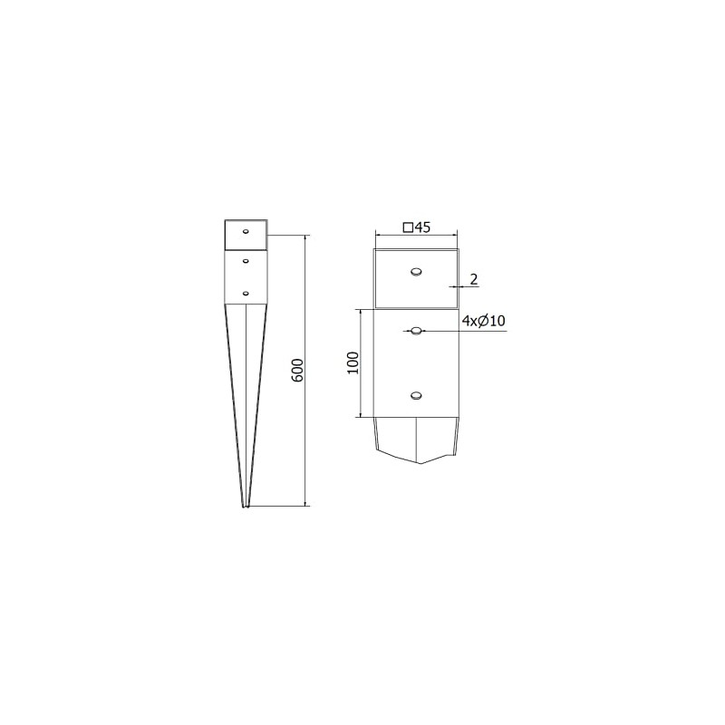 NAJDER Impact Ground Sleeve 45 x 45 mm / 600