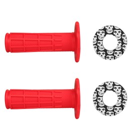 22mm 24mm 7/8" Universal Motorcycle Soft Rubber Handlebar Grips with Donuts for YZ80 YZ85 YZ125 YZ250 YZ426F 450F Pit Dirt Bike Off Road Motorcycle Red