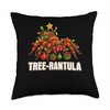 Tree-rantula Xmas Tree Tarantula Arachnid Festive Spider Throw Pillow