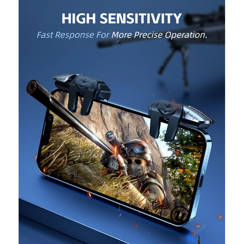 Cuifati High Sensitivity Mobile Game Controller Trigger, Dual Operation Finger