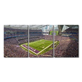 3 Panels U.S. Bank Stadium Pictures for Living Room Football Game Art Wall Art Prints on Canvas Sports Field Painting Modern Artwork Wall Decor for Bedroom Office Decor Ready to Hang, 36"Wx16"H
