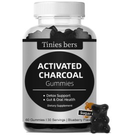 Tinies bers Activated Charcoal Gummies Sugar Free, 400Mg Charcoal Supplements from Coconu...