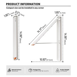 dancrul Retractable Clothes Drying Rack,Wall-Mounted Clothes Hanger Rack for Laundry Room,Laundry Drying Rack Wall Mount Space Saving Closet Organizer,Easy Installation Aluminium Dryer 1pcs White