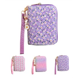 AACKS Flower Wallets with Strap Little Girls Flower Coin Pouch Small Cute Wallet for Teen Girls with Coin Pocket Cherry Fruit Wallet