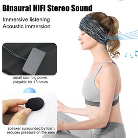 AndThere Sleep Headphones Headband Bluetooth, Soft Headphones Sleeping Eye Mask with HD Stereo Speakers, Wireless Music Headband Earphones Gadgets Gift for Women Men Sleeping Meditation Yoga Travel