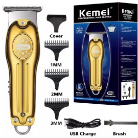 Kemei Pro T-Blade Liner Hair Clippers Trimmer Shaving Cutting Beard Cordless Barber KS - Luxury Gold