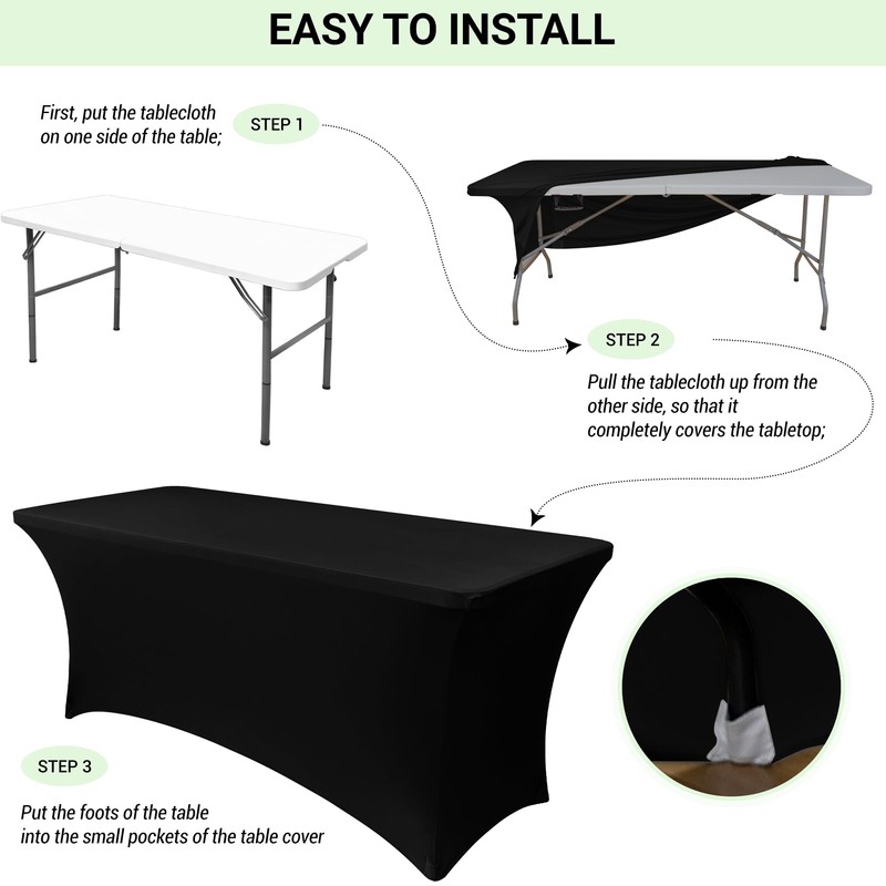 Obstal - Funda de mesa elástica de elastano para mesas