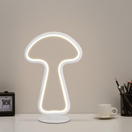 Zyglowx 3-Way Dimmable LED Mushroom Touch Lamp – Modern White Bedside Table Lamp for Bedroom Decor, Living Room, Kids Room, and Nightstand – Cute & Cool 12.2" Desk Lamp