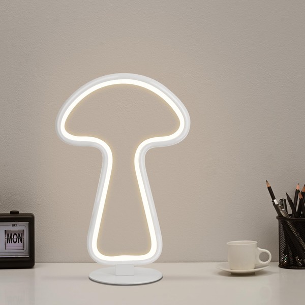 Zyglowx 3-Way Dimmable LED Mushroom Touch Lamp – Modern White