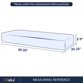 Ouka - Funda de cojín elástica para sofá, Protector de cojín Reversible, Protector de cojín Suave para sillón, sofá de Dos plazas (Mediano, Azul Claro)