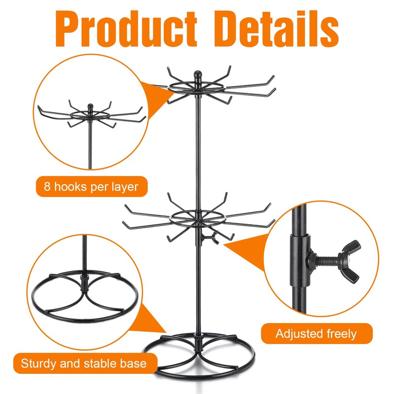 Tandefio 2 Pcs Rotating Bracelet Display Stand Jewelry Rack Metal