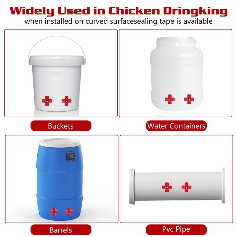 Chicken Waterer Nipples, 8 Pack Horizontal Side Mount Automatic Nipple