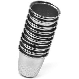 10 Pcs Sewing Thimbles Vintage Metal Sewing Tailor Finger Protector Thimbles Shield Pin Needle Grip Silver Sewing Machine Handworking DIY Craft Tools d Practical Treatment, Sewing Tools 18 * 19mm