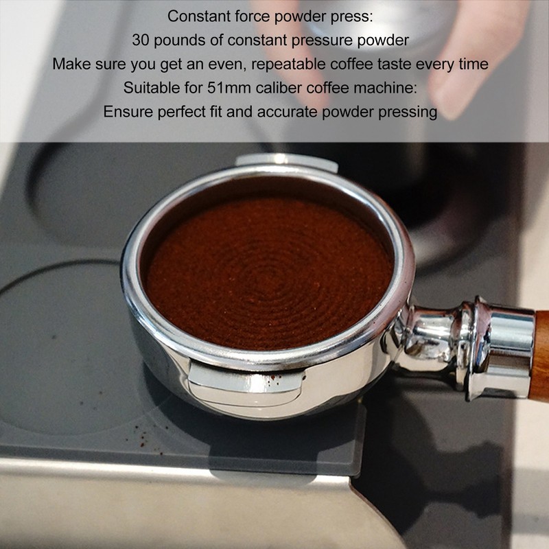 51mm Coffee Tamper Stainless Steel Spring Design Coffee Powder Hammer