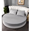 FANSU Round Fitted Sheets 220 x 220, 100% Cotton Flat