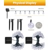 Solar String Lights Outdoor Waterproof, 2 Pack 60 LED 36.5
