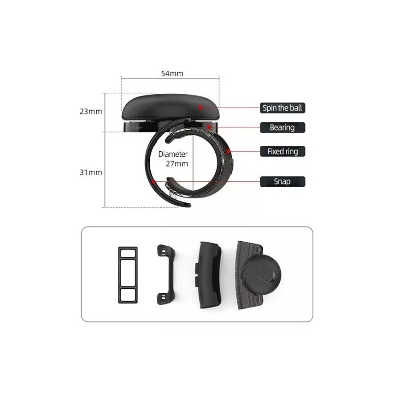 Generic Pomo Giratorio Para Volante Coche Para Manija De Potencia