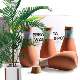 B SEPOR 4 Pack Classic Ollas Plants Irrigation Pots - Terracotta Self Watering Globes - Drippers System for Vacation or Holiday (400ml 4Pack)