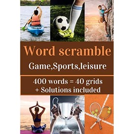 Word scramble game,sports,leisure: activity book | Shuffleboard 40 grids | 400 words to find | Large font on the theme games,sports and leisure |Included solutions 7x10" format