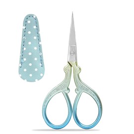 Embroidery Scissors Small, Thread Scissors Small Craft Scissors Stainless Steel Sewing Scissors Fabric Scissors Sharp Scissors Fabric Scissors Small with PU Protective Case (Pack of 1)