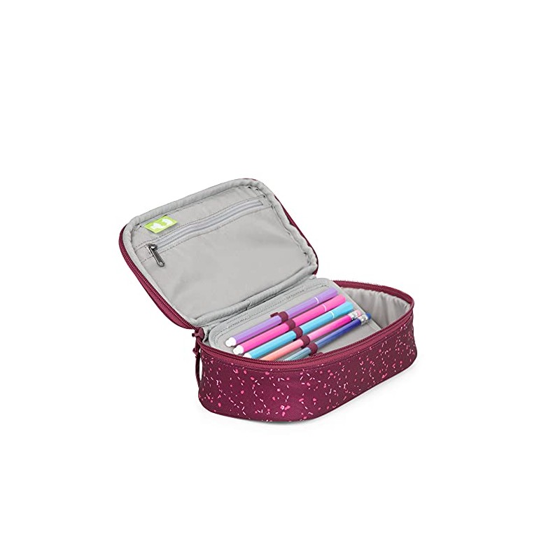 Satch Pencil Case, Large, Divider Compartment, Set Square Synthetic, Black