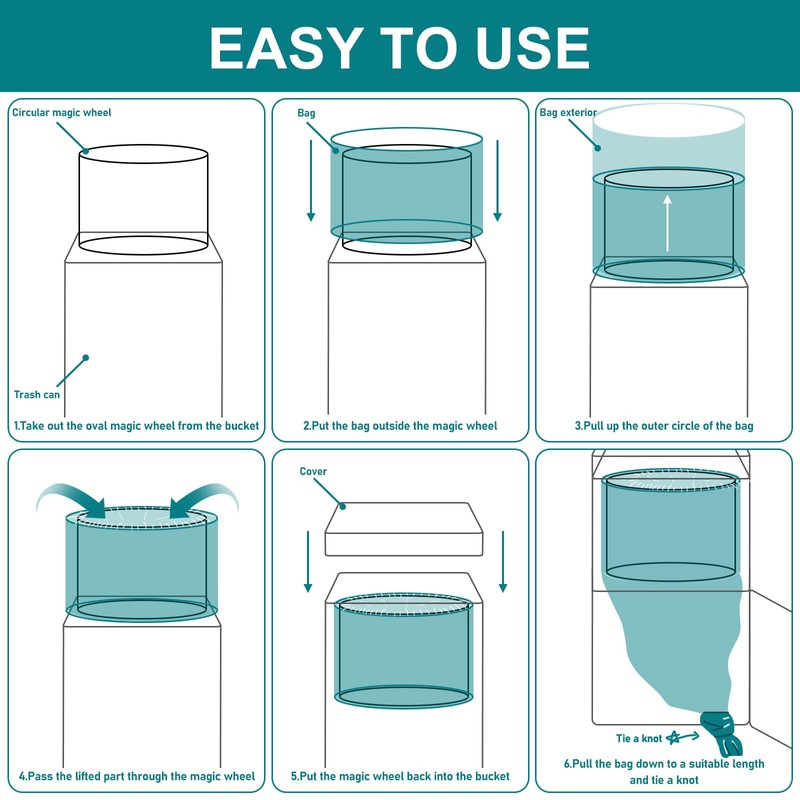 Pack of 6 Nappy Bin Refill Film Compatible with Basket,