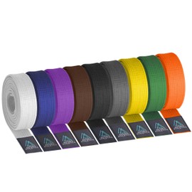 Antares Athletics BJJ Cinturón para hombres y mujeres Jiu Jitsu brasileño con barra de manga de rayas para niños Jiu Jitsu Gi Cinturón, Gris, K2