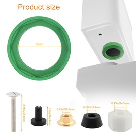 Toilet Tank to Bowl Gasket Kit for American Standards Toilet Part Champion 4 AS738756-0070A, 3 Inch Toilet Tank Replacement Kit Includes Gasket & Bolt Kit with Handle