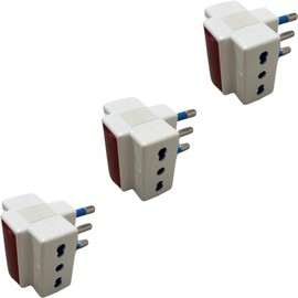 Gloca Set of 3 Adattatori 2 Prese 10/16A Con Spina 16A Colour Bianco Luce Notturna 250V