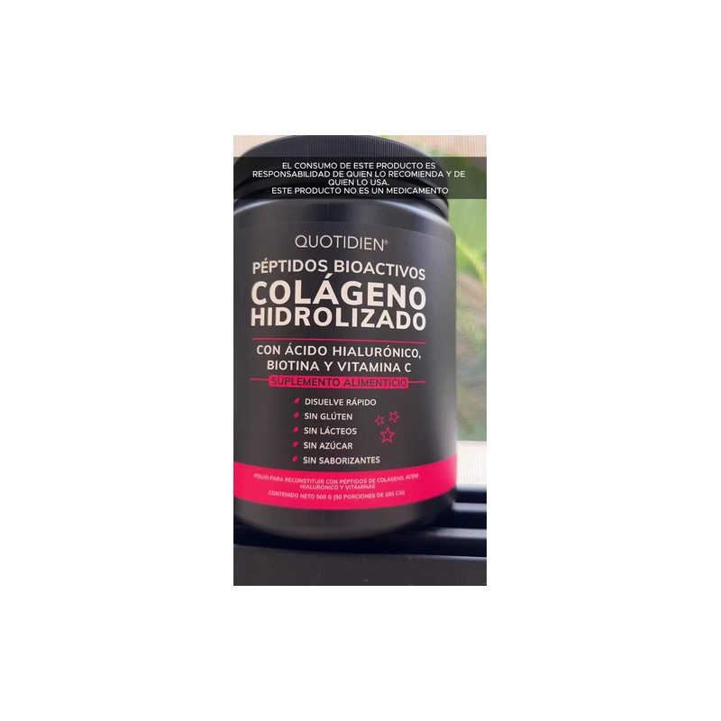 Colágeno Hidrolizado Quotidien Ácido Hialurónico Biotina Vitaminas Polvo Sabor