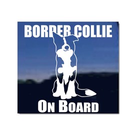Border Collie on Board | NickerStickers® Vinyl Dog Window Auto Decal Sticker