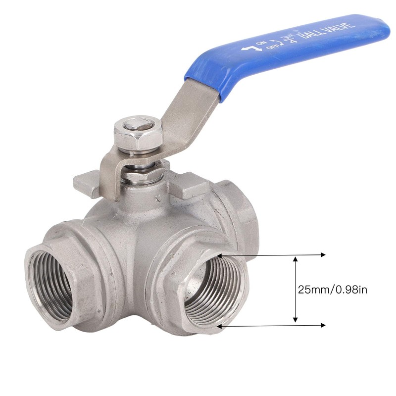 3 Way Ball Valve L Type 304 Stainless Steel Ball