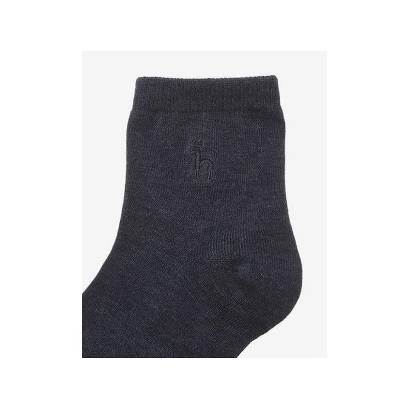 Hazzys (대구신세계)블랙 퍼피자수 면 단목양말3종세트 HISS5E220BK (DAEGU SHINSEGAE) Black Puppy