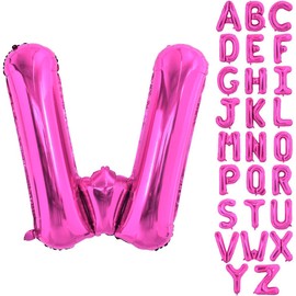 40 Inch Large Hot Pink Letter W Balloons Alphabet W Letter Balloons Foil Mylar Letter A Balloons for Birthday Party Anniversary New Year Graduation Wedding