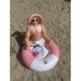 NPW NPW Drinking Buddies Rodeo Cowboy Pool Ring Hunky Cowboy Pool Inflatable Float for Swimming Pool with Removable Hat