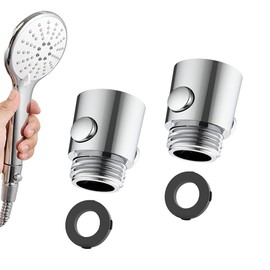 Shower Head Flow Control Valve, Shower Head Shut-Off Valve for Hand Showers, Water Stopper Shower Valve, Water Stop Shower Head Shut-Off Valve, with Rubber Seal, for Water Saving (Pack of 2)